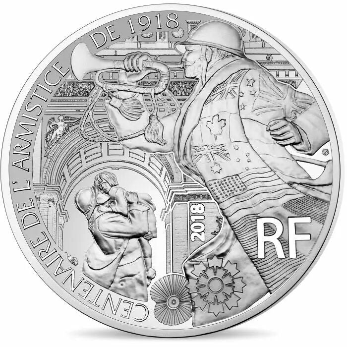Pièce France - Monnaie de Paris ARMISTICE & BLEUET - 10 Euros Argent 2018