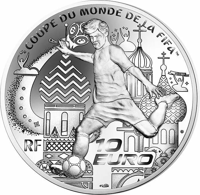 Pièce France - Monnaie de Paris COUPE DU MONDE FOOTBALL FIFA RUSSIE 10 Euros Argent BE 2018 (MDP)