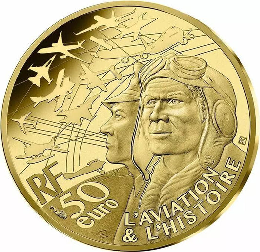 Pièce France - Monnaie de Paris Le Rafale - 50 Euros Or (1/4 Oz) BE 2022 FRANCE (MDP)