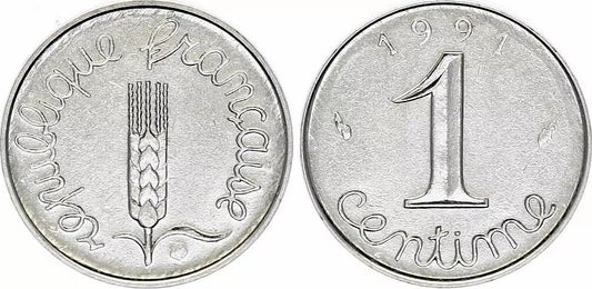 Pièce France 1 centime Epi - 1991 BU frappe monnaie