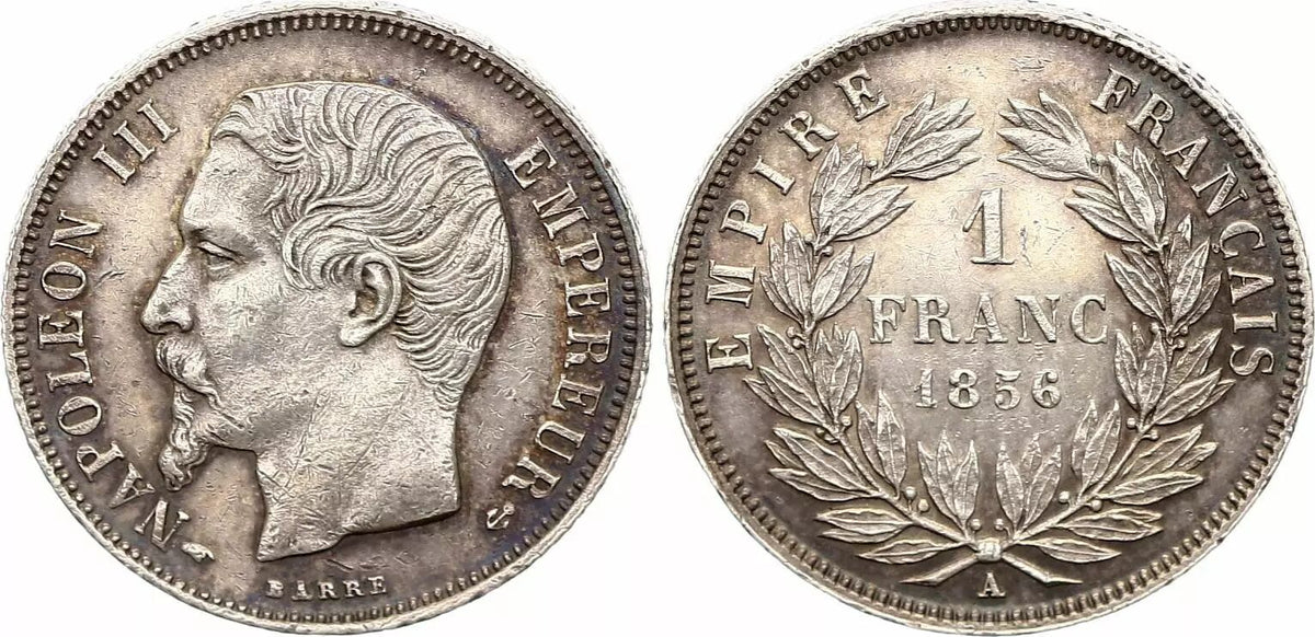 Pièce France 1 Franc, Napoleon III - 1856 A Paris  - Argent