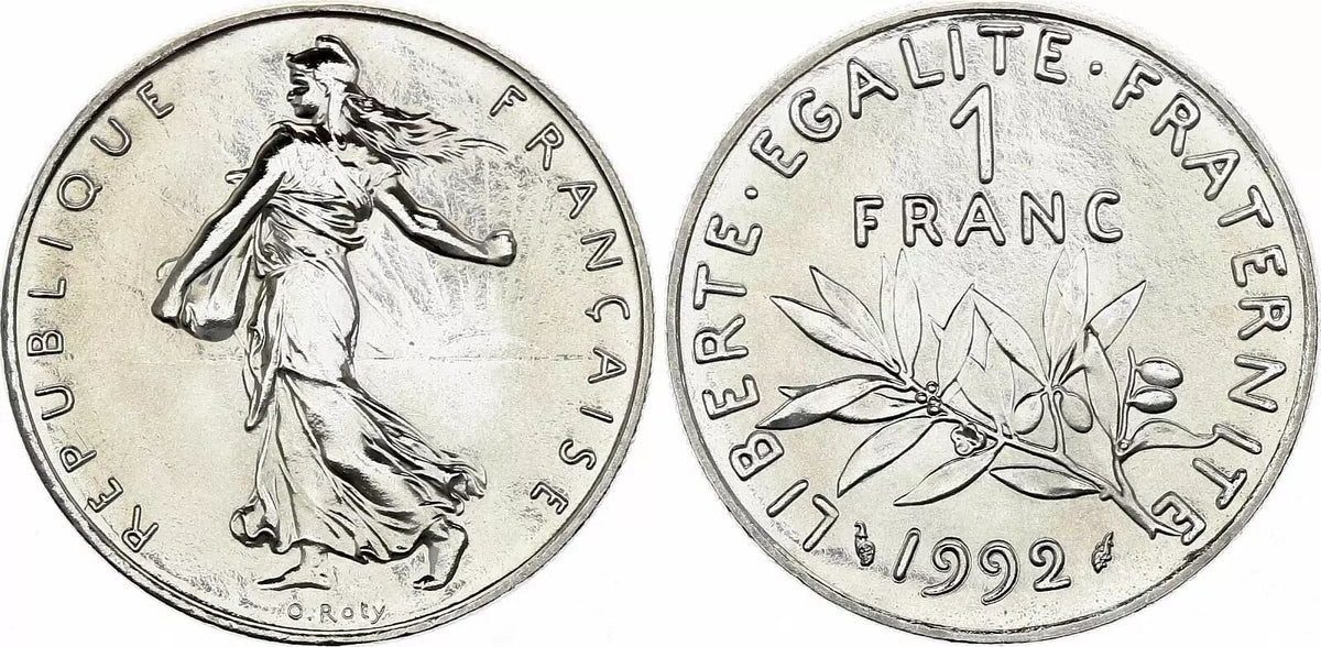 Pièce France 1 Franc Semeuse - 1992 BU frappe médaille