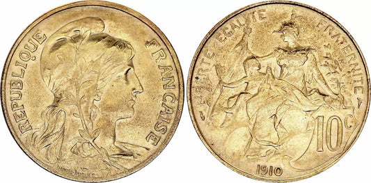 Pièce France 10 Centimes, Dupuis - 1910 SPL