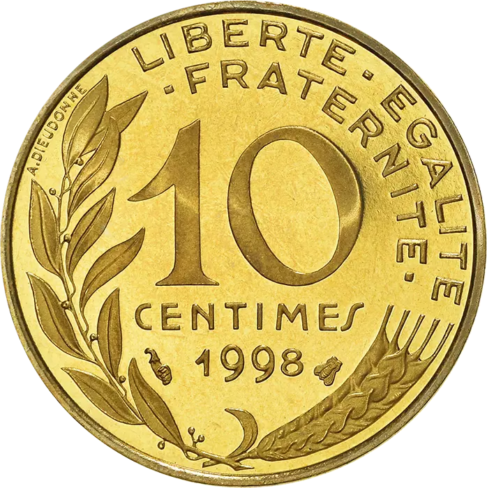 Pièce France 10 centimes Marianne - 1998 - BE