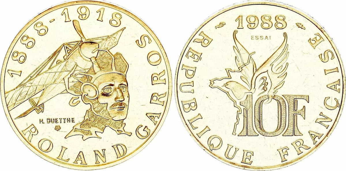 Pièce France 10 Francs, Roland Garros - 1988 Essai
