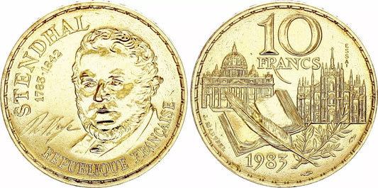 Pièce France 10 Francs, Stendhal - 1983 Essai - Tranche B