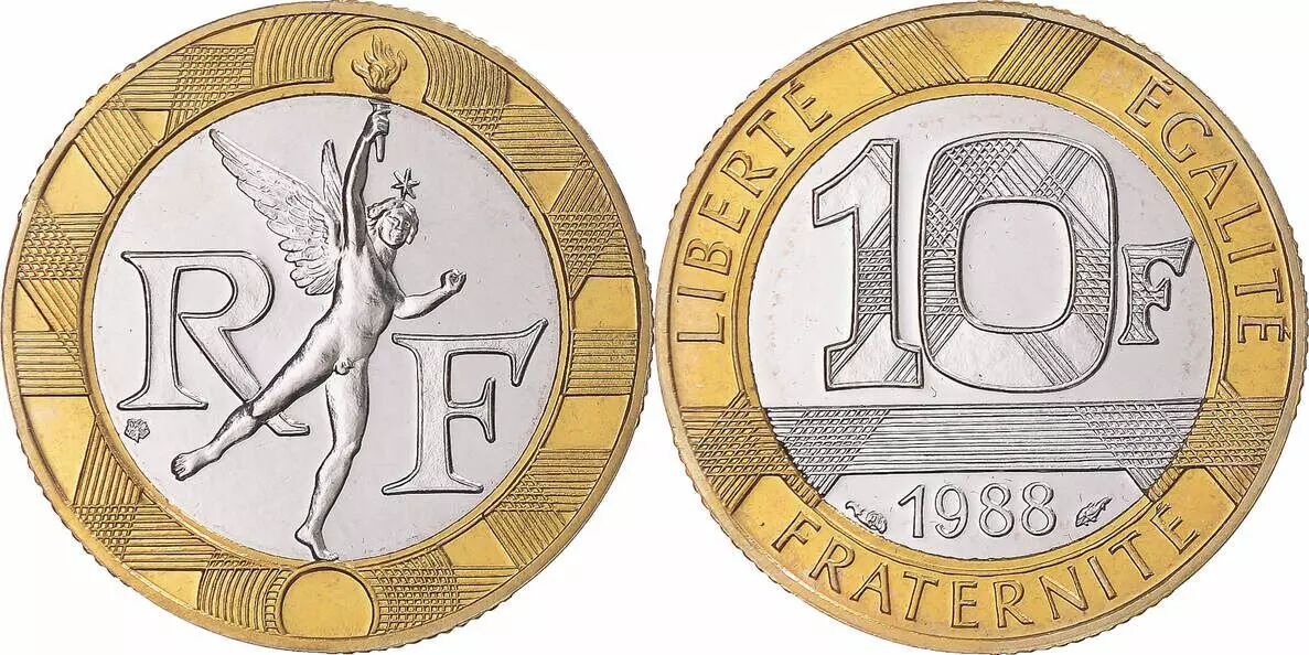 Pièce France 10 Francs Génie - 1988 - Bimétal - Issu de Coffret