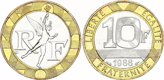 Pièce France 10 Francs Génie - 1988 - Bimétal