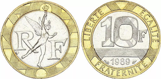 Pièce France 10 Francs Génie - 1989 - Bimétal