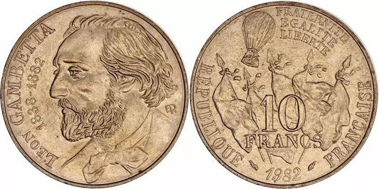 Pièce France 10 Francs Léon Gambetta - 1982