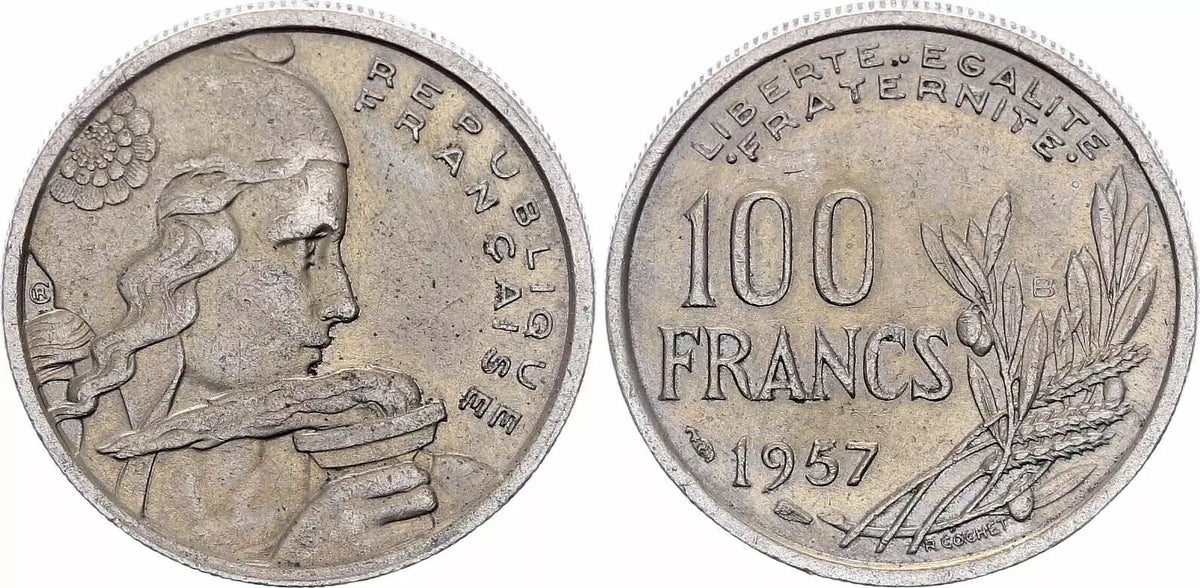 Pièce France 100 Francs Cochet - 1957 B Beaumont-le Roger