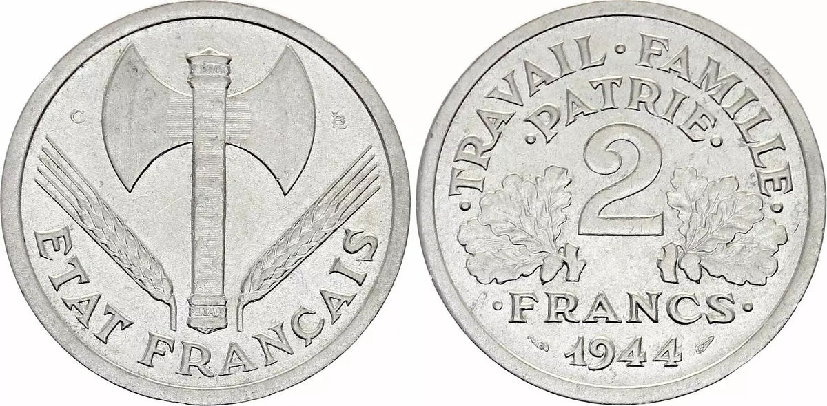 Pièce France 2 Francs Etat Francais - 1944 C SPL