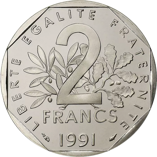 Pièce France 2 francs Semeuse - 1991 - BE