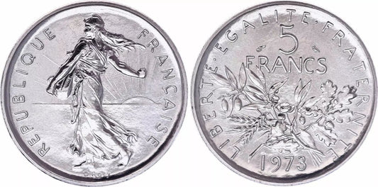 Pièce France 5 Francs Semeuse  - 1973 - FDC - Issu de coffret