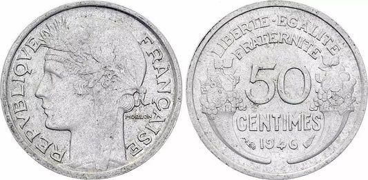 Pièce France 50 Centimes, Morlon - 1946
