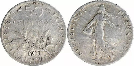 Pièce France 50 Centimes Semeuse - 1911 Argent