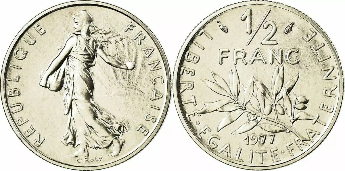 Pièce France 1/2 Franc Semeuse - 1977 - Issu de Coffret