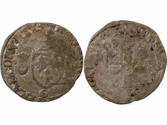 Pièce France HENRI II - DOUZAIN AUX CROISSANTS - 1551 C SAINT-LÔ