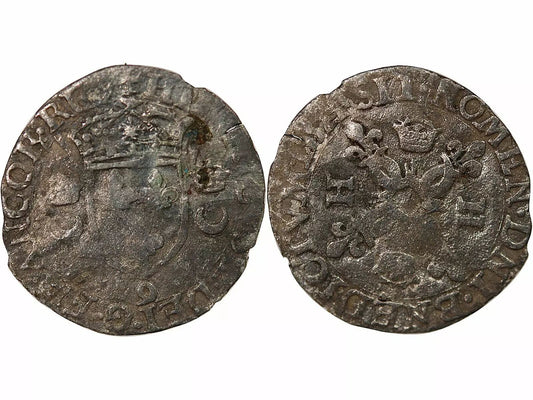 Pièce France HENRI II - DOUZAIN AUX CROISSANTS - 1552 9 RENNES
