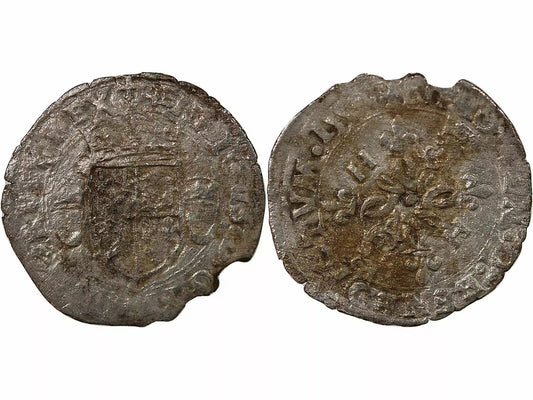 Pièce France HENRI II - DOUZAIN DU DAUPHINE AUX CROISSANTS, 2nd TYPE 1552 Z GRENOBLE