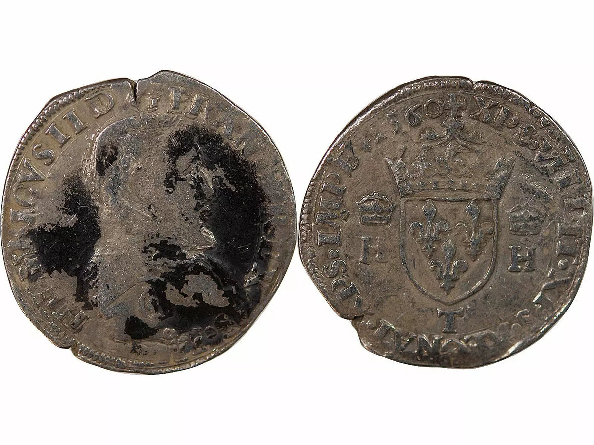 Pièce France HENRI II (POSTHUME) - TESTON A LA TETE NUE, 1er TYPE 1560 T NANTES