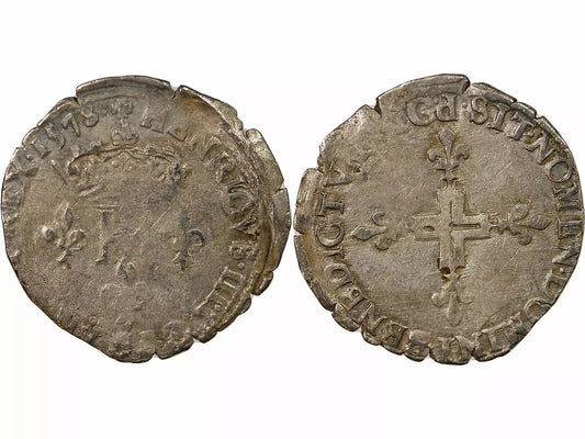 Pièce France HENRI III - DOUBLE SOL PARISIS, 2nd TYPE 1578 P DIJON