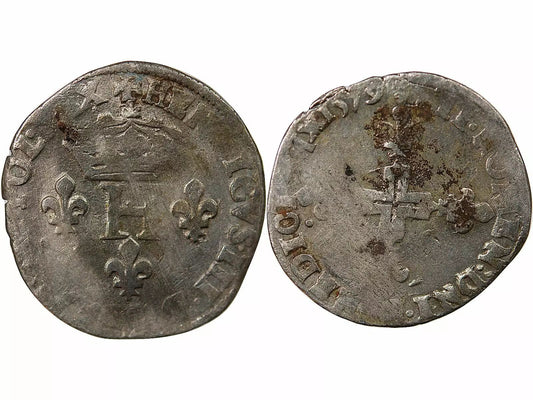 Pièce France HENRI III - DOUBLE SOL PARISIS, 2nd TYPE 1579 A PARIS
