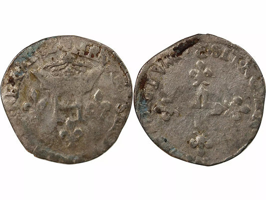 Pièce France HENRI III - DOUBLE SOL PARISIS, 2nd TYPE 1582 R VILLENEUVE-LES-AVIGNON