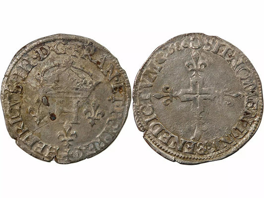 Pièce France HENRI III - DOUBLE SOL PARISIS, 2nd TYPE 1586 C SAINT LÔ