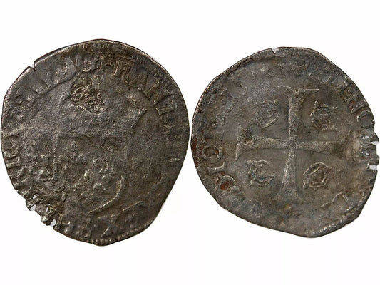 Pièce France HENRI III - DOUZAIN AUX DEUX H, 1er TYPE - 1576 B ROUEN