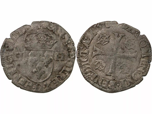 Pièce France HENRI III - DOUZAIN AUX DEUX H, 1er TYPE - 1576 D LYON