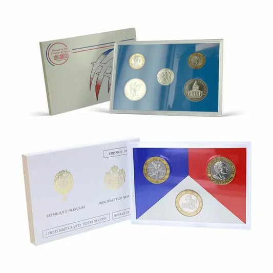 France LOT 2 Coffrets FDC France 1989 -  3 x 10 francs et 5 MONNAIES FRANÇAISES 1789-1989 - Rare