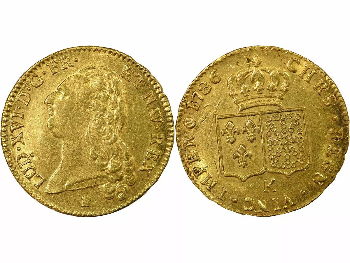 Pièce France Louis XVI - Double  Louis d'Or, Tête nue - 1786 K Bordeaux