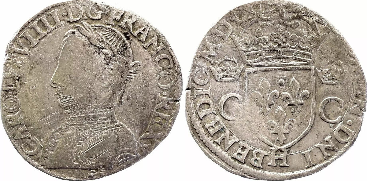 Pièce France Teston Charles IX - 1562  H La Rrochelle - Argent - 2 ème type
